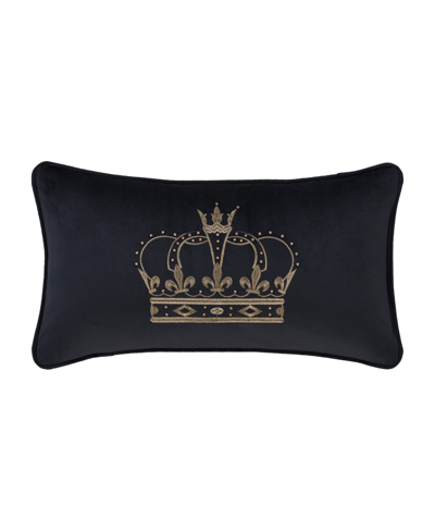 J Queen New York Townsend Crown Boudoir Decorative Pillow, 15" X 20" In Indigo