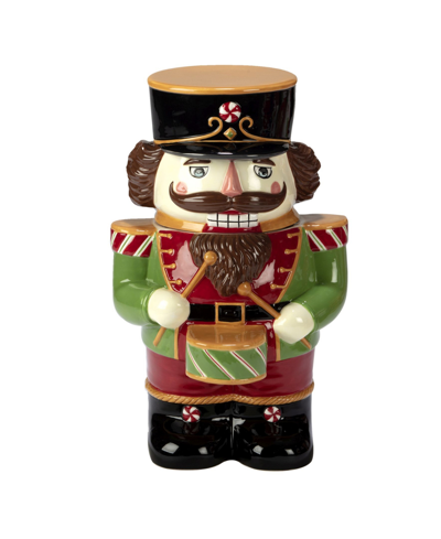 Certified International Holiday Magic Nutcracker 3d Cookie Jar In Red,green