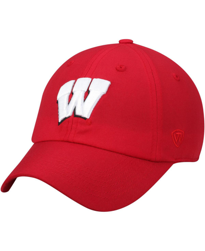 Top Of The World Men's  Red Wisconsin Badgers Primary Logo Staple Adjustable Hat