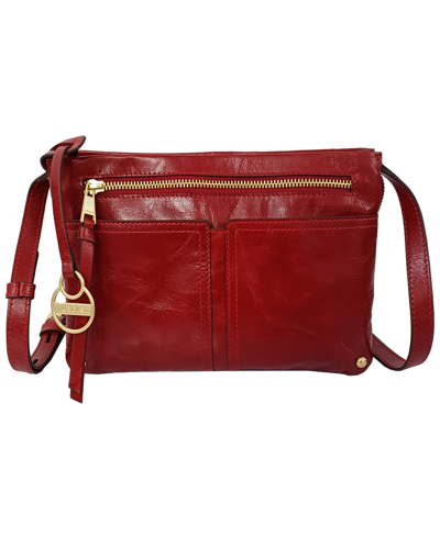 Lodis Kendal Leather Crossbody Bag In Scarlet