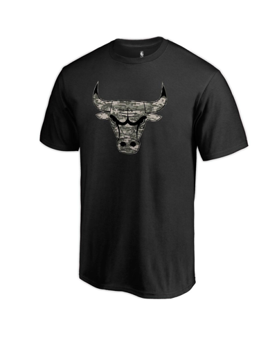 Fanatics Men's  Black Chicago Bulls Cloak Camo T-shirt