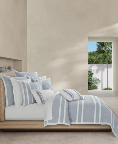 White Sand Beachwood Reversible Duvet Cover, King/california King In Sky Blue