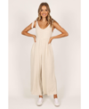 Petal And Pup Ayla Tie Shoulder Wide Leg Linen Jumpsuit In Oatmeal