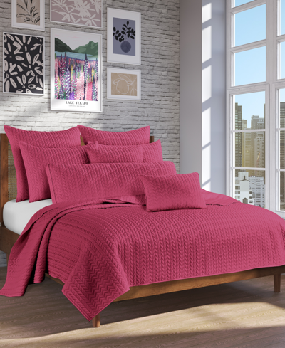 J By J Queen Cayman Quilt, Twin/twin Xl In Fuchsia