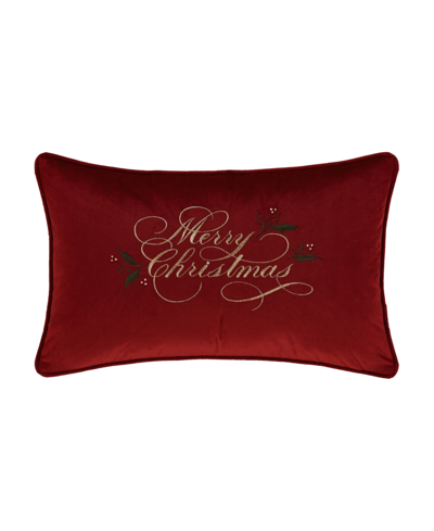 J Queen New York Merry Christmas Berries Boudoir Pillow, 15" X 22" In Crimson