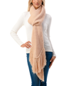 Marcus Adler Women's Ultra Soft Fringe-trim Winter Scarf In Blush