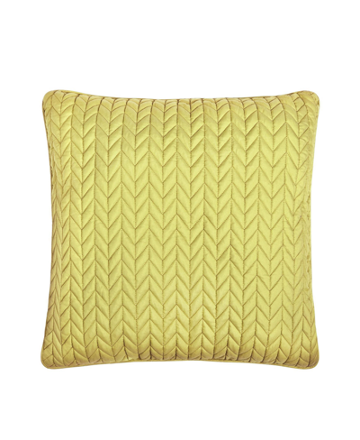 J By J Queen Cayman Quilted Decorative Pillow, 20" X 20" In Chartreuse