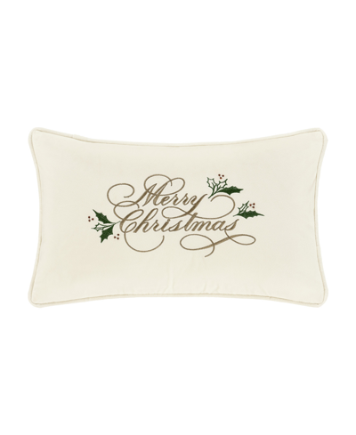 J Queen New York Merry Christmas Berries Boudoir Pillow, 15" X 22" In Winter White