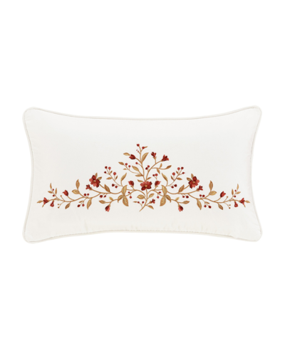 J Queen New York Juniper Boudoir Decorative Pillow, 15" X 22" In Crimson