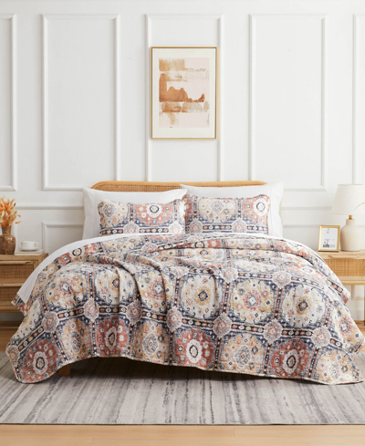 Southshore Fine Linens Kilim Oversized 3 Piece Quilt Set, Full/queen In Natural