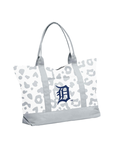 Logo Brands Women's Detroit Tigers Leopard Pattern Tote In White,gray