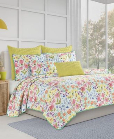 J By J Queen Jules Wildflower Quilt Sets In Turquoise