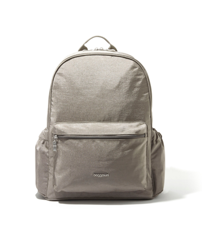 Baggallini On The Go Laptop Backpack In Sterling Shimmer- Nylon