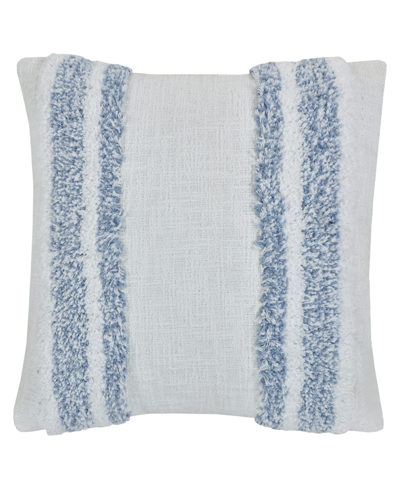 White Sand Beachwood Decorative Pillow, 18" X 18" In Sky Blue