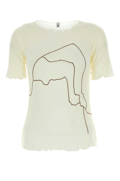Baserange Exposed-seam Organic-cotton T-shirt In Pastel
