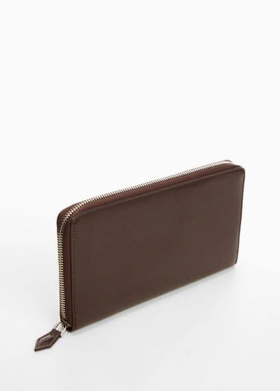 Mango Man Anti-contactless Card Holder Wallet Chocolate In Brown