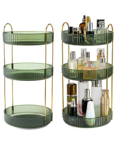 Fresh Fab Finds 3-tier Rotating Makeup Organizer In Green
