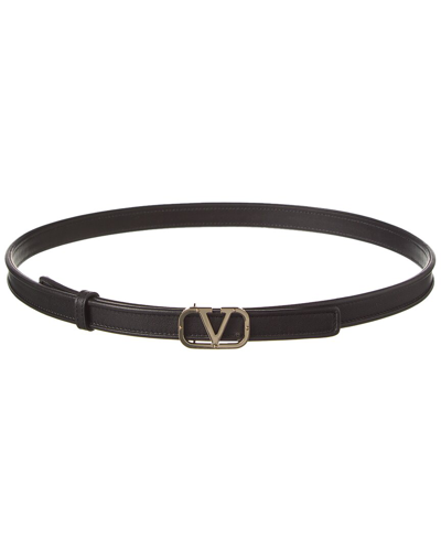 Valentino Garavani Valentino Vlogo Signature Leather Belt In Black