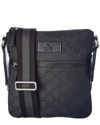 Gucci Small Gg Nylon Messenger Bag In Black