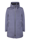 Herno Mesh Wool Parka In Blue