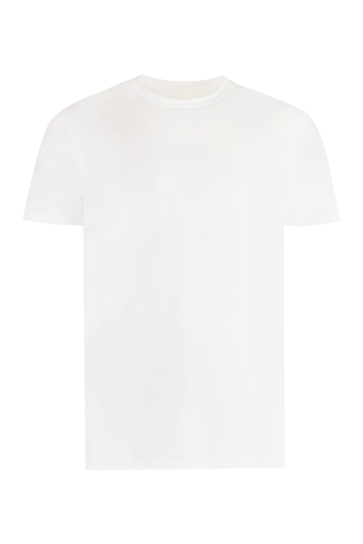 Emporio Armani Viscose Jersey T-shirt In Bianco Ottico