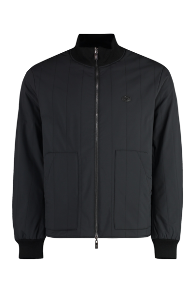 Emporio Armani Reversible Bomber Jacket In Black