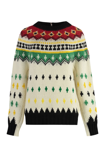 Moncler Wool-blend Jumper In Multicolor