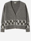 IL GUFO WOOL CARDIGAN WITH FLORAL PATTERN