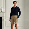 Ralph Lauren Purple Label Straight Fit Stretch Chino Short In Khaki