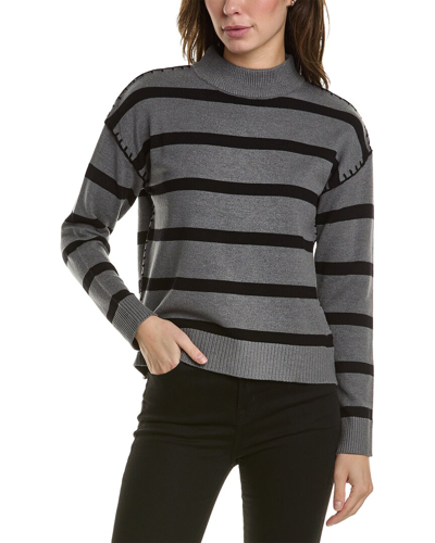 T Tahari Mock Sweater In Grey