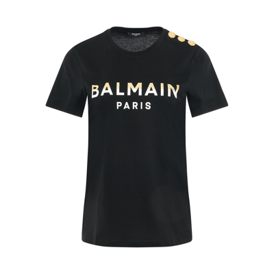 Balmain Signature T-shirt In Black