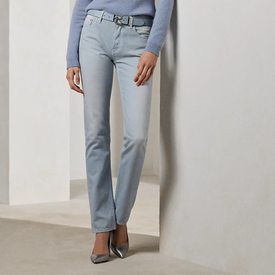 Ralph Lauren 750 Straight Ankle Jean In Powder Blue