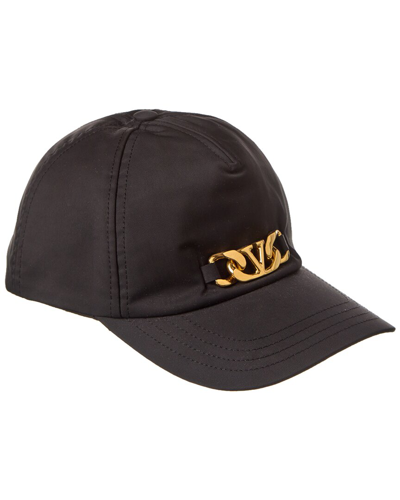 Valentino Garavani Vlogo Embellished Twill Baseball Cap In Black