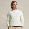 Polo Ralph Lauren Luxury Jersey Quarter-zip Pullover In Parchment Cream