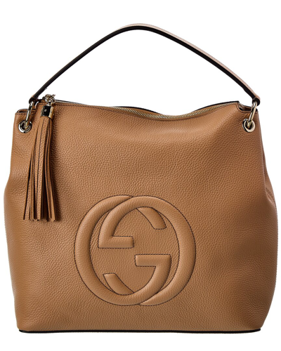 Gucci Soho Leather Tote In Brown
