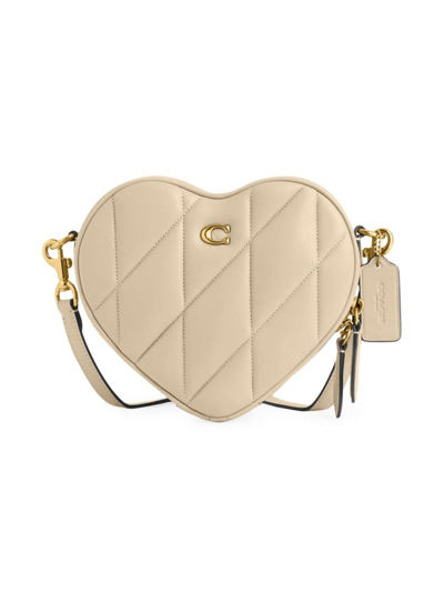 Coach Heart Crossbody With Quilting In Ivory