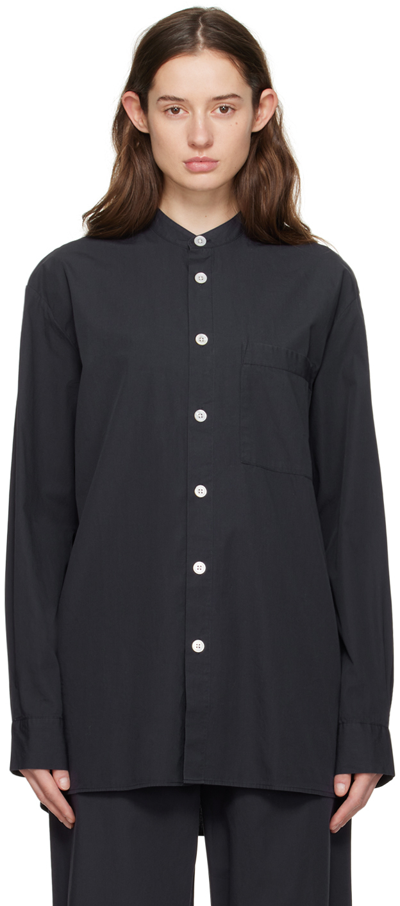 Tekla Navy Birkenstock Edition Pyjama Shirt In Slate