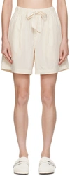 Tekla Off-white Birkenstock Edition Pyjama Shorts In Wheat Stripes