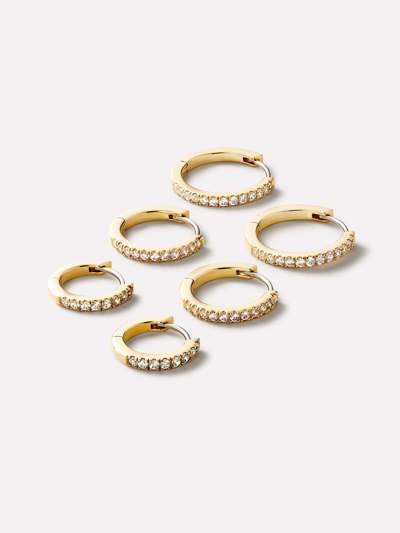 Ana Luisa Pave Hoops And Dreams Bundle In Gold