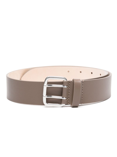 Dehanche Neutral Hutch Leather Belt In Neutrals