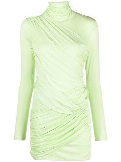 GAUGE81 GREEN KORES DRAPED-PANEL MINI DRESS