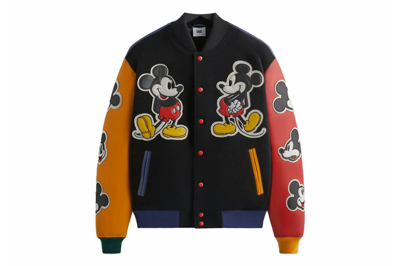 Pre-owned Kith X Disney Mickey & Friends Wool Varsity Jacket Black In Black Ph