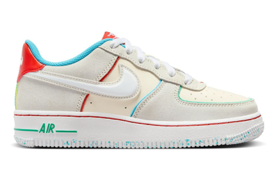 Pre-owned Nike Air Force 1 Low Lv8 Holiday Cookies (gs) In Pale Ivory/picante Red/baltic Blue