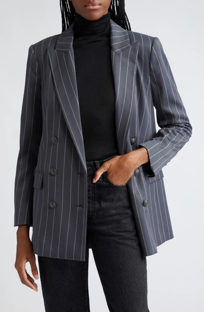 L Agence Aimee Blazer In Charcoal Grey