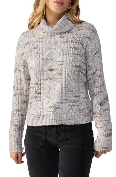 Sanctuary Cozy Mornings Turtleneck Sweater In Lt. Grey Multi