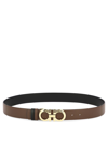 Ferragamo Reversible And Adjustable Gancini Belt In Brown