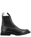 Tricker's Chunky Sole Round Toe Ankle Boots In Black