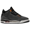 Jordan Boys  Retro 3 In Black/orange/night Stadium