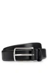 Hugo Boss Pin-buckle Belt In Vegetable-tanned Leather In Black