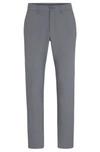 Hugo Boss Slim-fit Chinos In Easy-iron Four-way Stretch Fabric In Grey